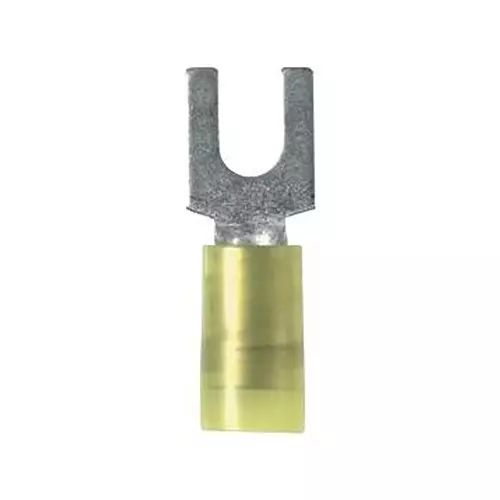 PANDUIT Spade Crimp Terminals TERMINAL, FORK TONGUE, M4, 18-14AWG, PN14-8LF-C