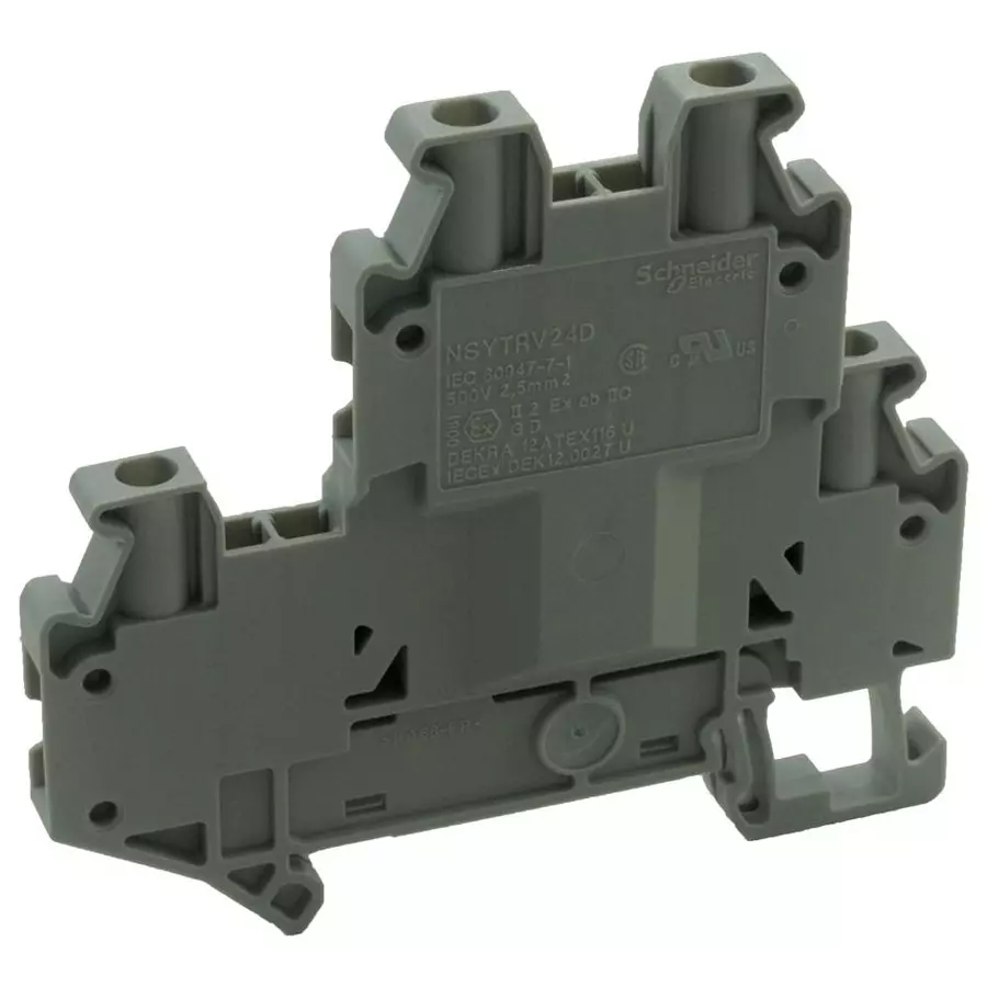 SCHNEIDER ELECTRIC DIN Rail Terminal Blocks TERMINAL BLOCK, DIN RAIL, 4 POSITION, 26-12AWG, NSYTRV24D