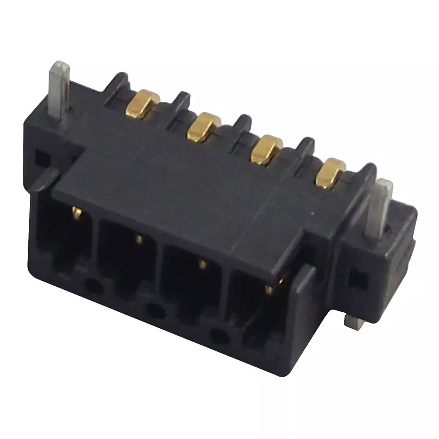 Phoenix Contact Pluggable Terminal Block Headers & Sockets HEADER, R/A, 4 WAY, 2.54MM, BLACK, 1821711