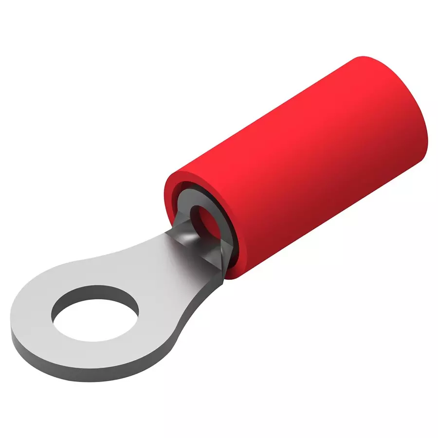 AMP - TE CONNECTIVITY TERMINAL, RING TONGUE, #6, 16AWG, RED, 36152 (Pack 10)