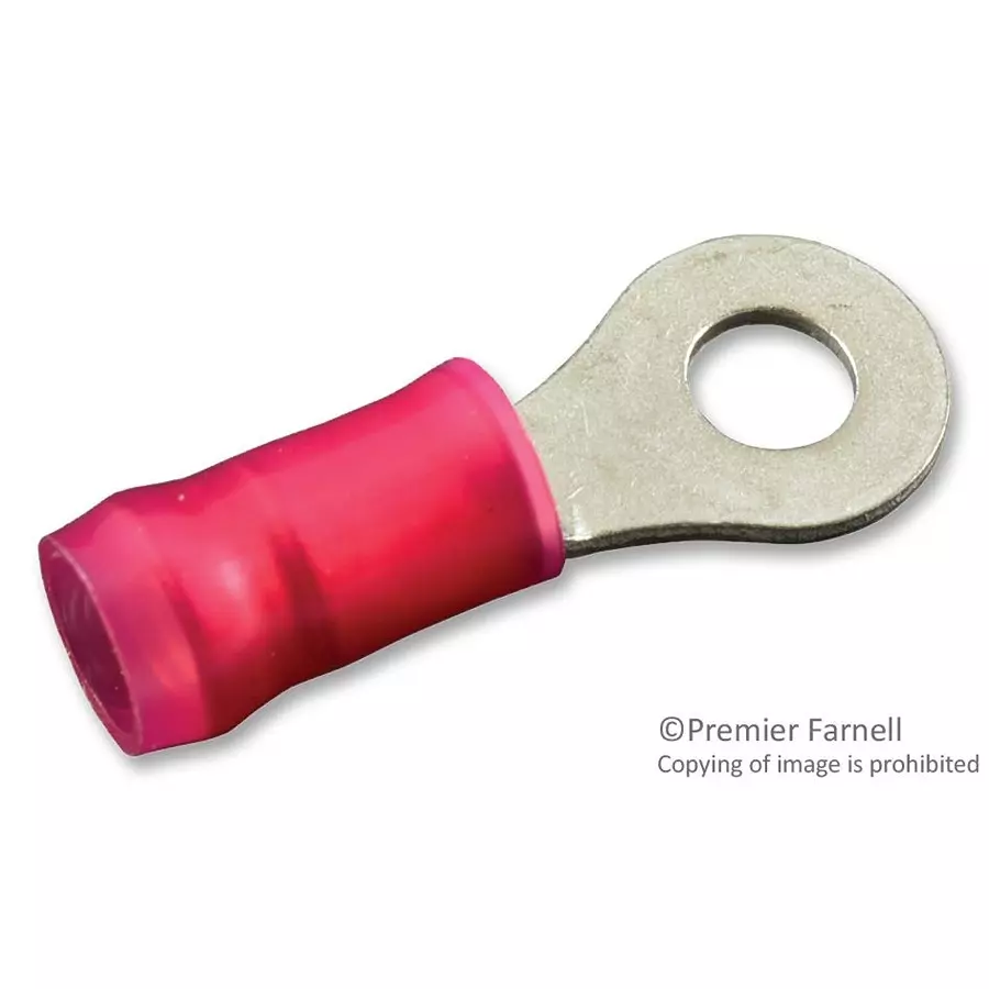 AMP - TE CONNECTIVITY TERMINAL, RING TONGUE, #6, CRIMP, RED, 326878