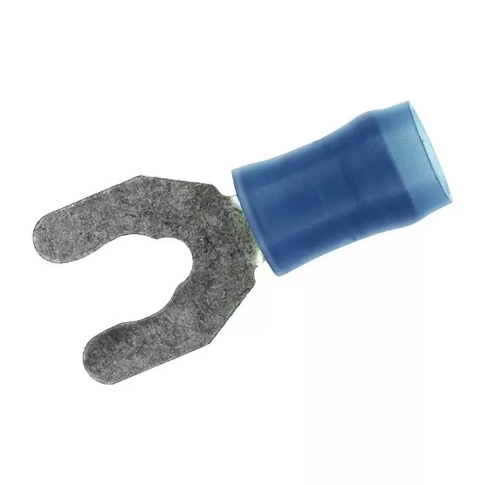 AMP - TE CONNECTIVITY TERMINAL, SPADE/FORK, #8, CRIMP, BLUE, FULL REEL, 52936-1