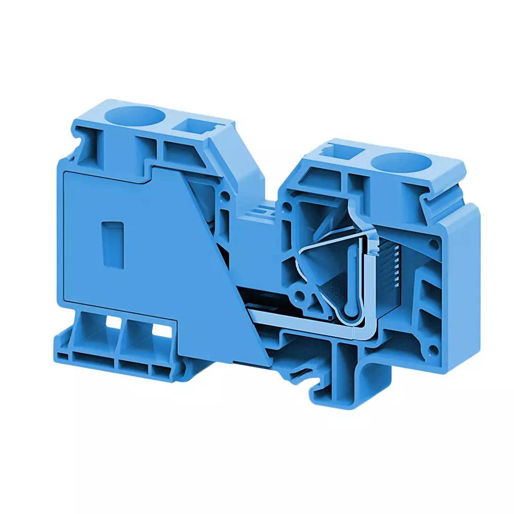Connectwell Feed Through Spring Clamp Terminal Block 35 mm² 1000 V 125 A Blue, CX35BU