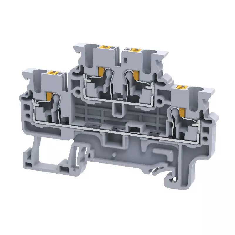 Connectwell Double Level Push-In Terminal Block 4 mm² Polyamide Grey, CPDL4