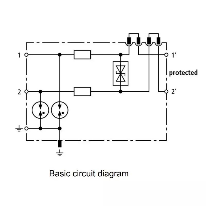 DEHN Surge Arrester Terminal Block Yellow 2 Pole 5 V Nominal Voltage 0.5 A Nominal Current, DCO SD2 MD HF 5