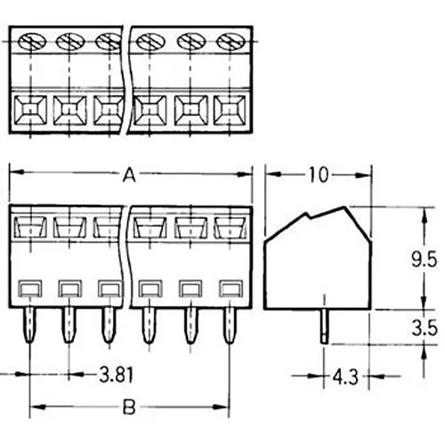 Omron Printed Circuit Board Terminal Block 100 mohm or more (DC500 V), XW4E-09B1-S1