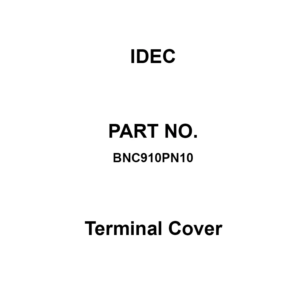 IDEC Terminal Cover Polycarbonate Resin, BNC910PN10 (Set of 10 Pcs)
