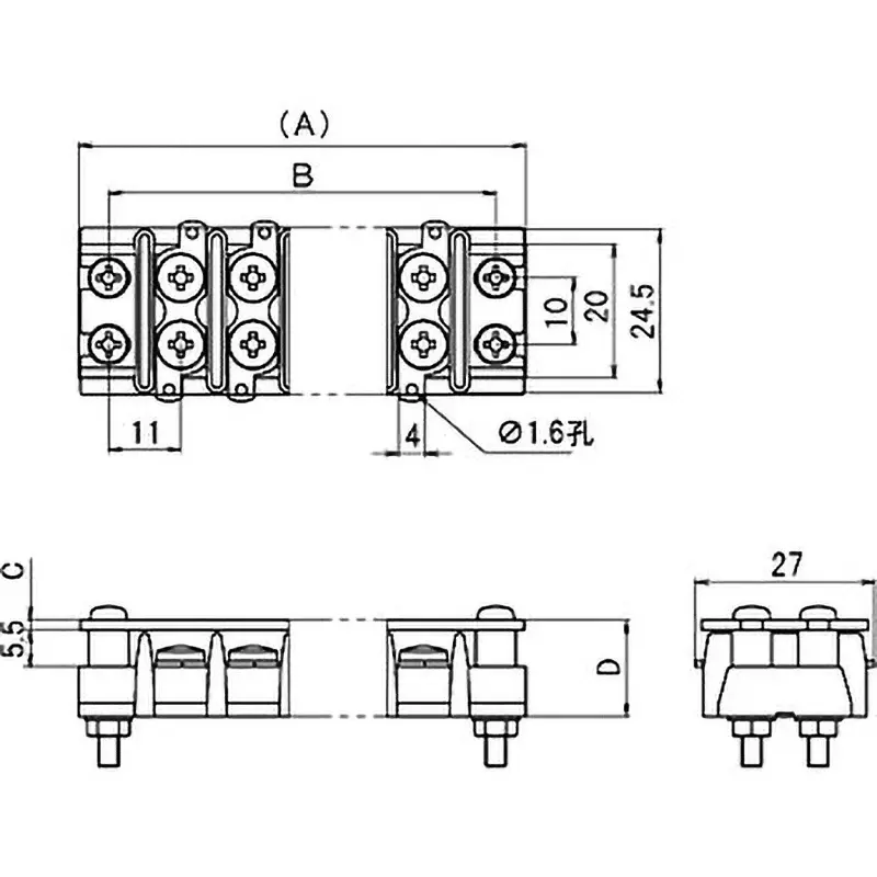 sato-parts-terminal-block-2-row-type-for-relay-ml-1765-with-cover-and-mounting-parts-ml-1765-c-11p