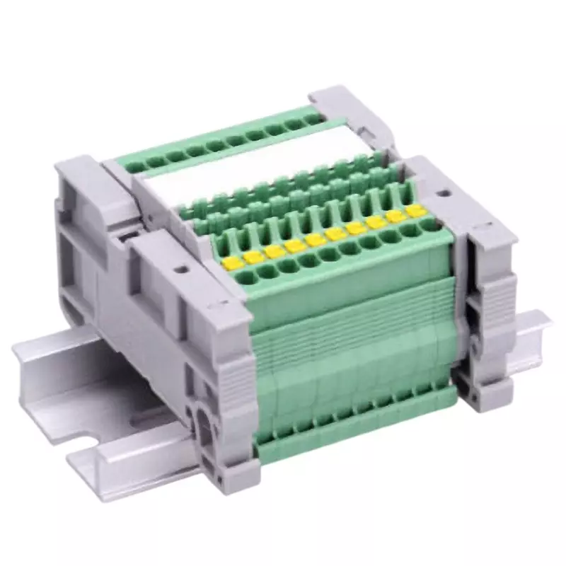 Toyo Giken Assembly Terminal Block 3.5 mm Spacing 1 Stage DIN35 mm 66 Pole 10 to 11 mm Wire Stripping Length, VTXL-1.5/2-PE-66P