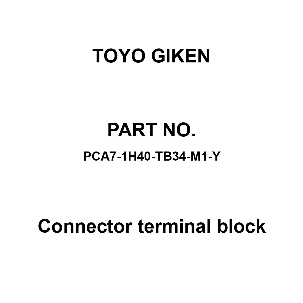 Toyo Giken Connector Terminal Block (PCA7 Series) 50 V AC/DC Screw / MIL 40 Pole, PCA7-1H40-TB34-M1-Y