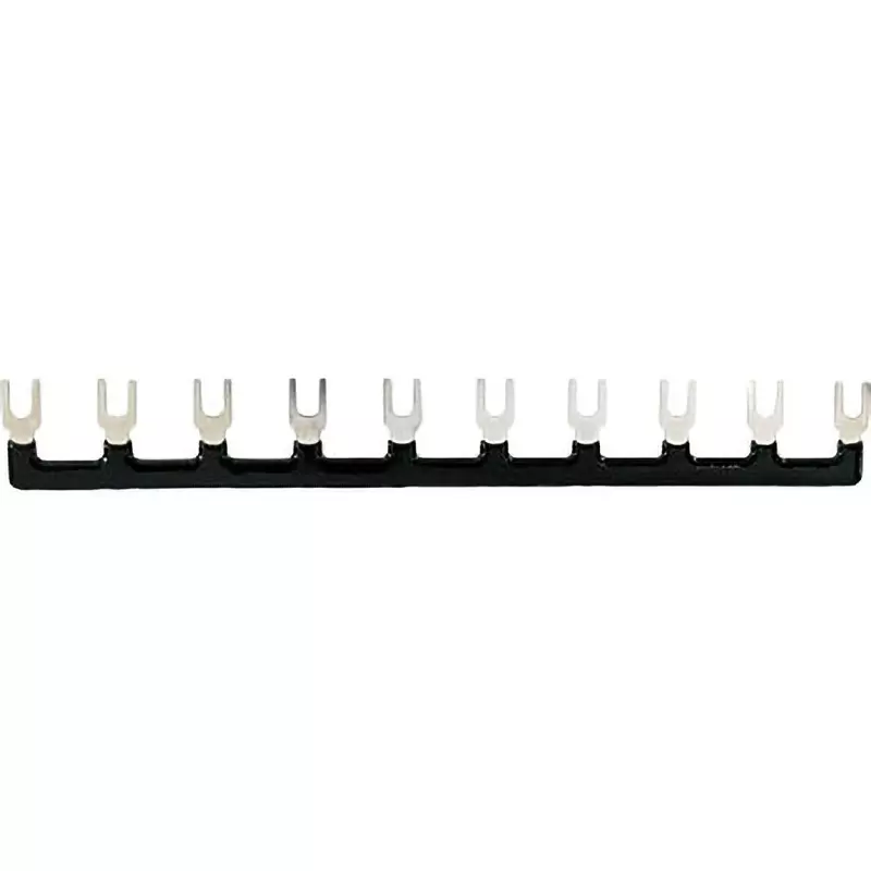 Toyo Giken Short Bar (B8-J Type) Terminal Block Accessories C2680R & Ni Plating PVC Black 8 mm (1 Pole Jump) Spacing 10 Pole 15 A JIS Current Rating, BB8-10J (10 Pcs)