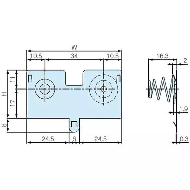 TAKACHI Battery Spring Terminal SUS304 Spring Material Brass Material, IT-1WP (Pack of 10)
