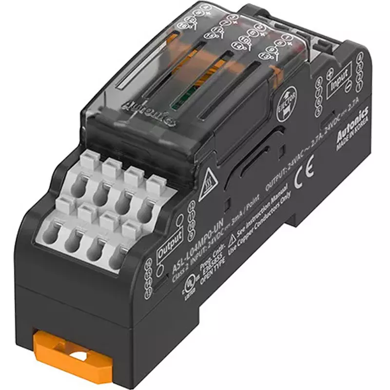 Autonics SSR Terminal Block Terminal type: screwless Type IP20 (IEC standard) Protection Class SSR：AQZ202, ASL-L04MP0-UN