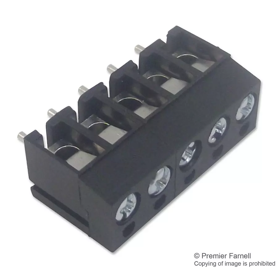 CAMDENBOSS Terminal Block, Wire To Brd, 5Pos, 16Awg, CTB1202/5BK (Pack of 10)