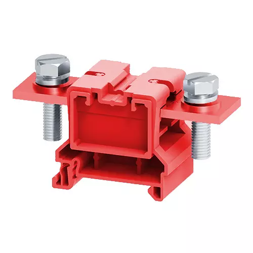 Connectwell Feed Through Slotted Bolt Type Terminal Block 70 mm² 1000 V 192 A Red, CBB70LSER