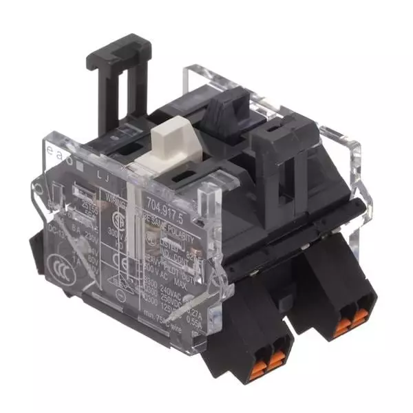 EAO Contact Block Snap In Mount Push-In, 704.917.5