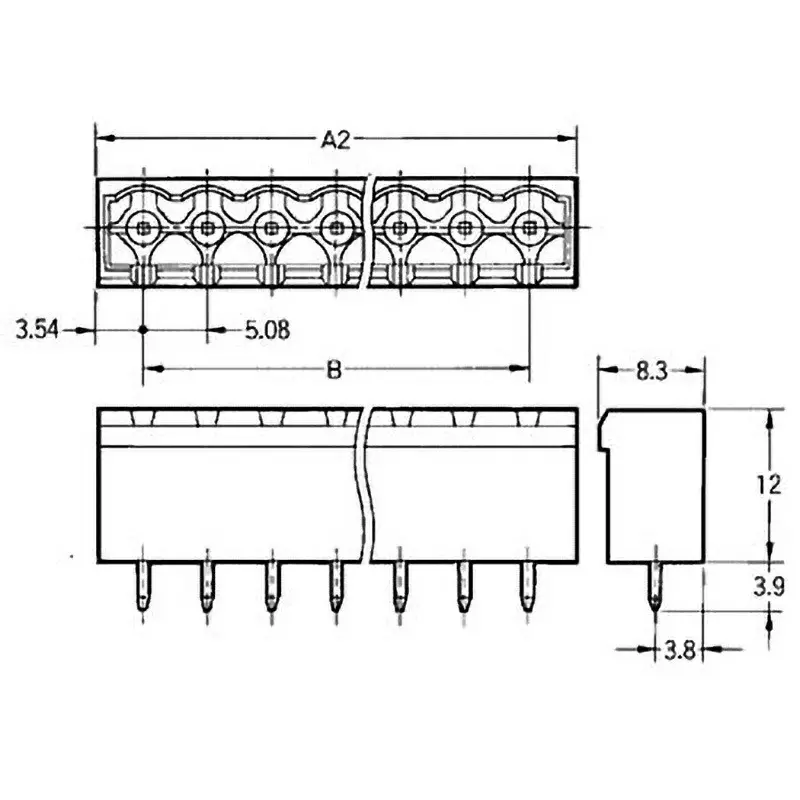 Omron PCB Terminal Block Board Side Terminal Block (Plug, Straight Terminal) Suitable Wire AWG24 to AWG14 (No. of Pole: 2 - 10)