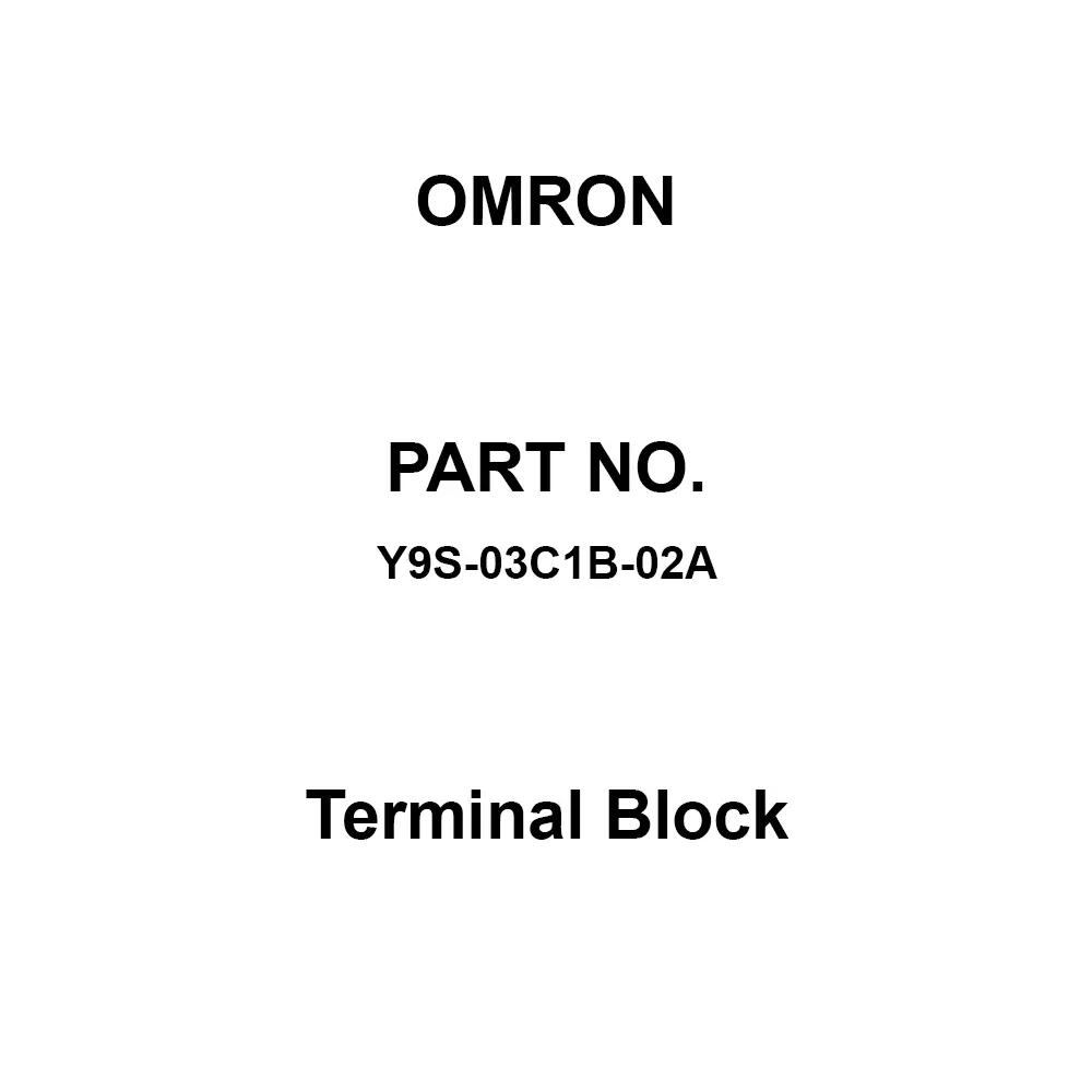 Omron Terminal Block Spring Type 3 Pin, Y9S-03C1B-02A