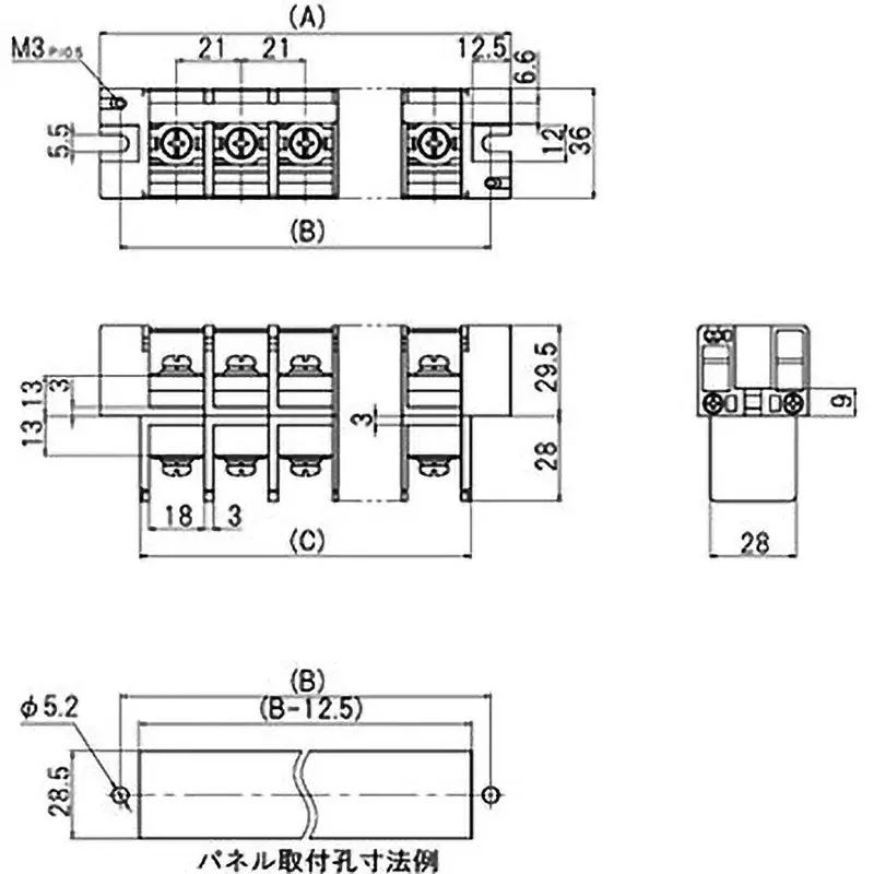 sato-parts-terminal-block-through-type-9-pole-1000-m-or-more-dc500v-ml-5100-m5-9p