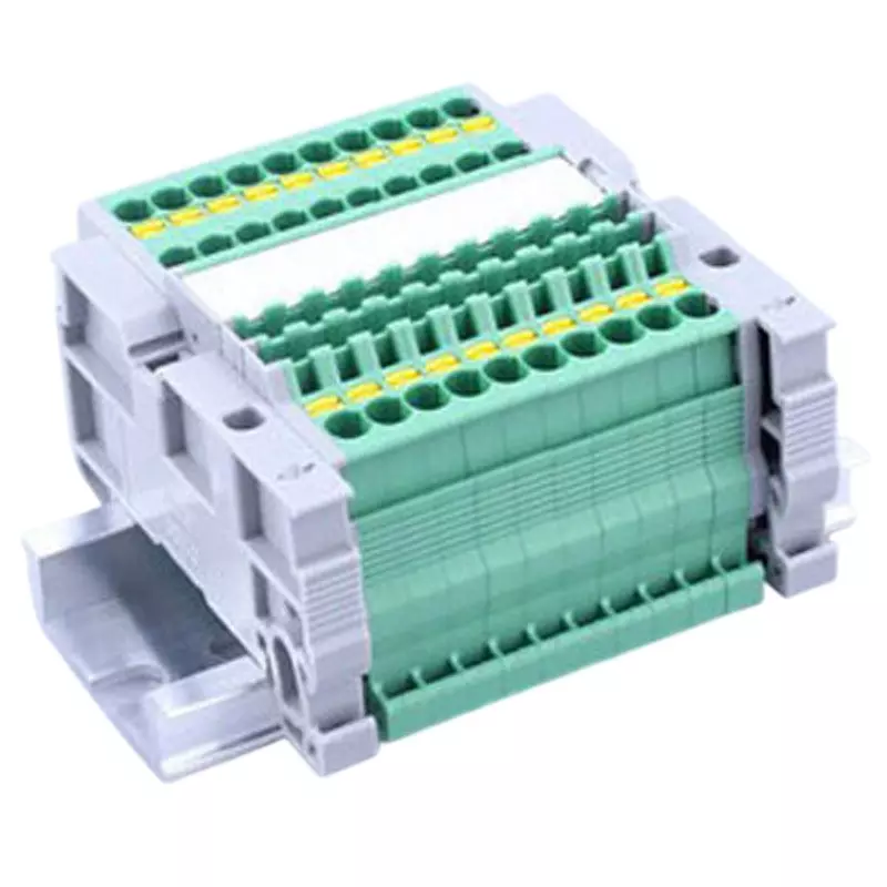 Toyo Giken Assembly Terminal Block 500 V Spring Lock 6, 9, 13, 17, 24 A 1 Stage 4.2 mm Spacing, VTXL-2/3-PE-108P