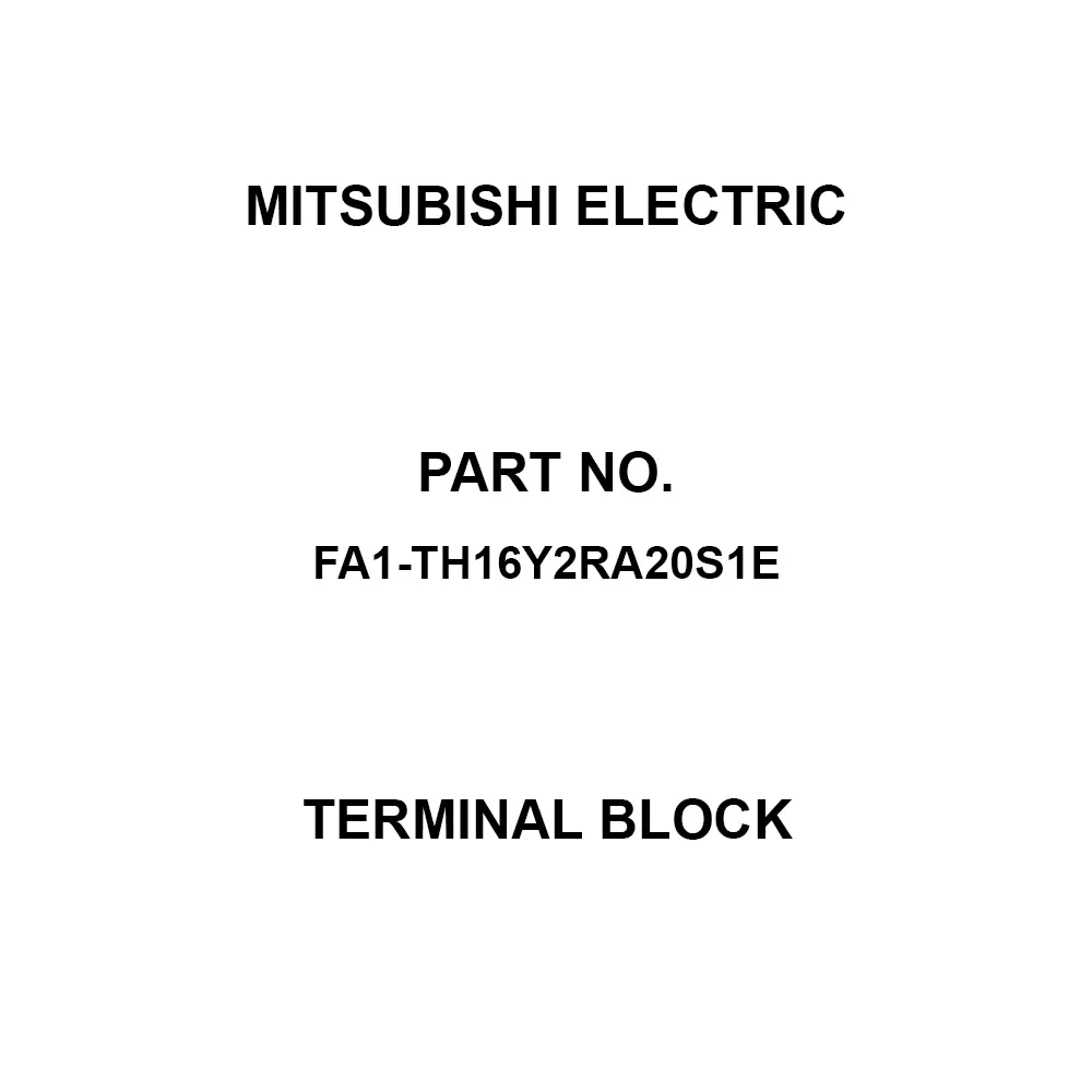 Mitsubishi Electric Terminal Block Sink type Type 16 points independent common Common Specifications , FA1-TH16Y2RA20S1E
