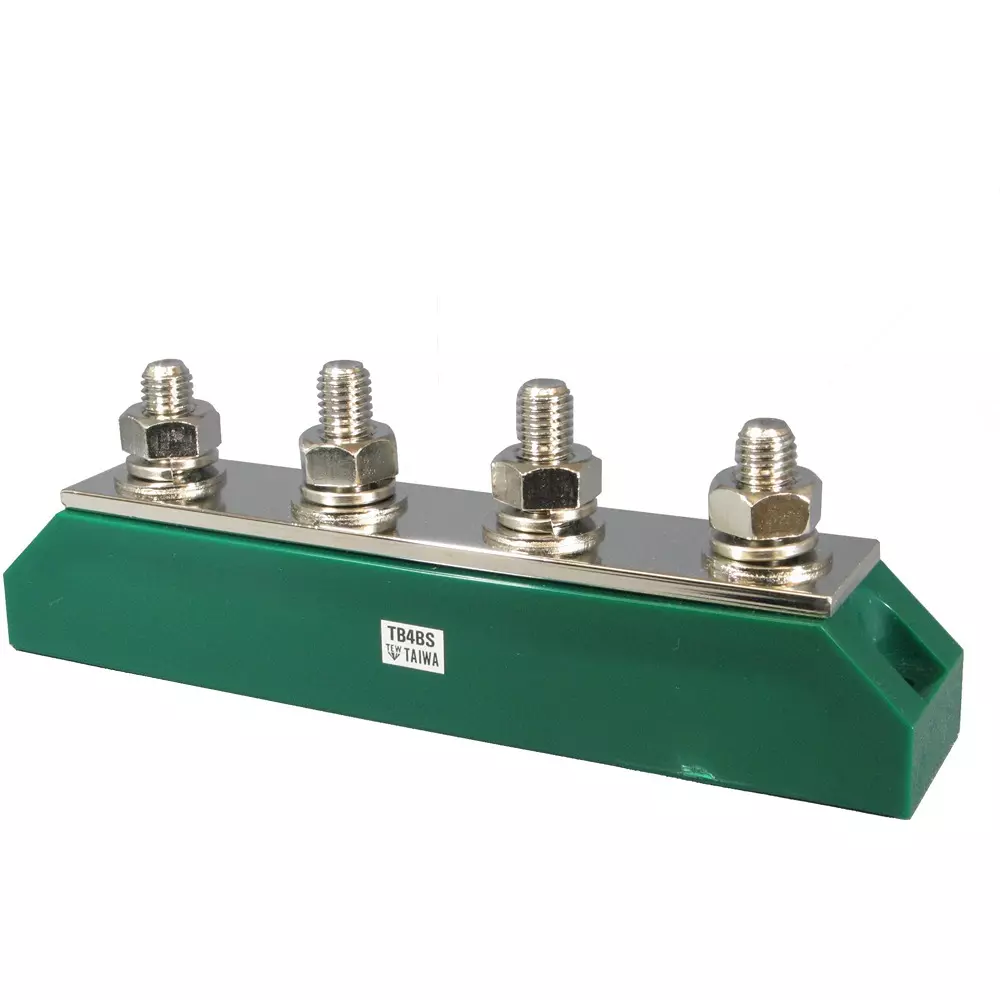 Taiwa Electric Industry Terminal Block 300 Amp Rated Current Green, TB4BS-G