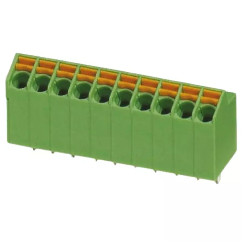 PHOENIX PCB Terminal Block 2 Pole 9 Amp Rated Current, 1752104