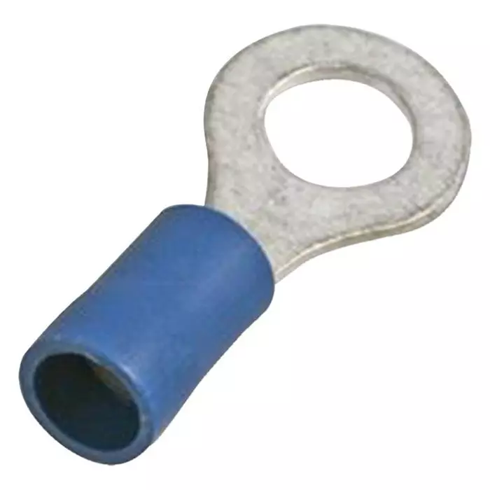 MULTICOMP PRO Ring Crimp Terminals TERMINAL, RING TONGUE, #10, CRIMP, BLUE, MC29573 (Pack of 100)