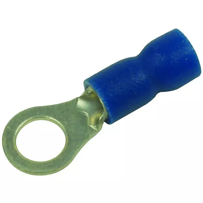 MULTICOMP PRO Ring Crimp Terminals TERMINAL, RING TONGUE, #10, CRIMP, BLUE, MC29577 (Pack of 100)