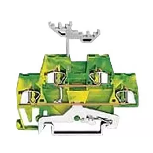 Wago TERMINAL BLOCK, DIN, GROUND, DBL-DECK, 4 POSITION, 28-14AWG, 280-517