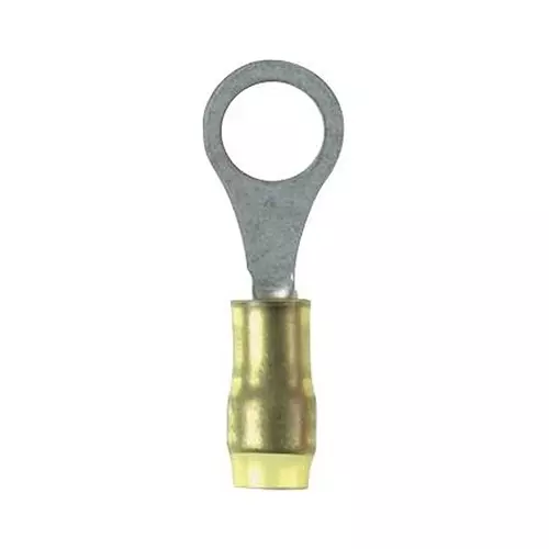 PANDUIT Ring Crimp Terminals TERMINAL, RING TONGUE, #6, 22AWG, YELLOW, PN22-6R-C