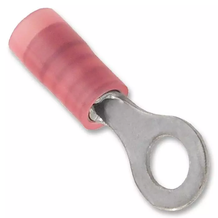 PANDUIT Ring Crimp Terminals TERMINAL, RING TONGUE, M4, 18AWG, RED, PV18-8R-CY (Pack of 2)