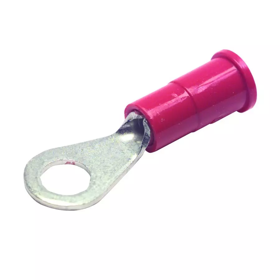 PANDUIT Ring Crimp Terminals TERMINAL, RING TONGUE, M4, 18AWG, RED, PV18-8R-MY (Pack of 5)