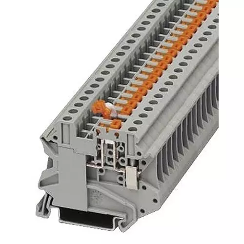 Phoenix Contact DIN Rail Terminal Blocks TERMINAL BLOCK, DIN RAIL, 2POS, 4AWG, UT 4-MT