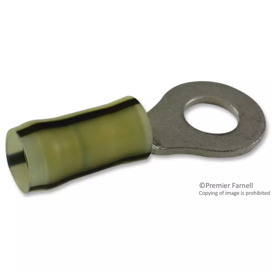 AMP - TE CONNECTIVITY TERMINAL, RING TONGUE 1/4IN CRIMP YELLOW, 327743