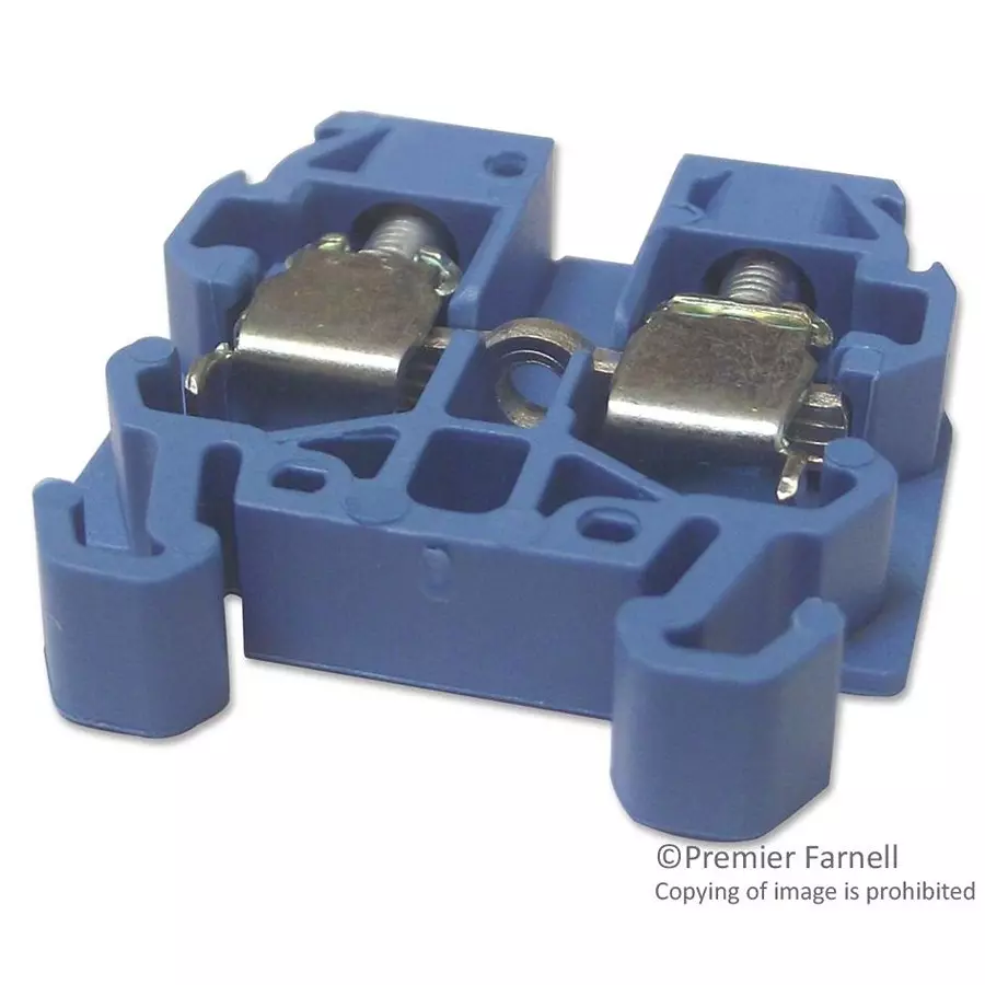 ENTRELEC - TE CONNECTIVITY TERMINAL BLOCK, DIN RAIL, 2POS, 12AWG, 012049111