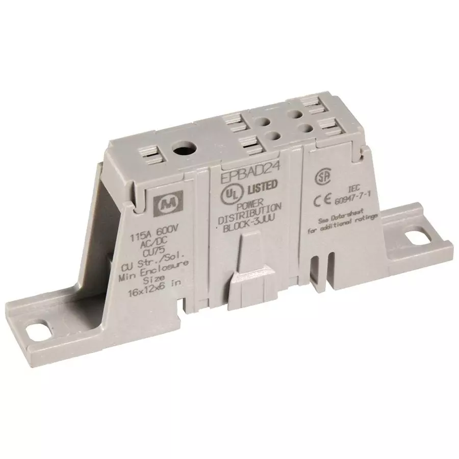 MARATHON SPECIAL PRODUCTS ENCLOSED POWER BLOCK, 4 POSITION, 14-2AWG, EPBAD24