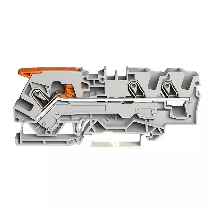 WAGO TERMINAL BLOCK, DINRAIL, 3WAYS, 8AWG, 2106-1301