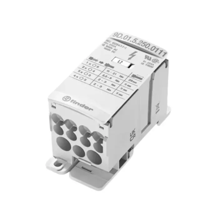 Finder Non-Fused Terminal Block 12 Way 70 mm² 100 kA 1000/1500 V White, 9D.01.5.175.0210