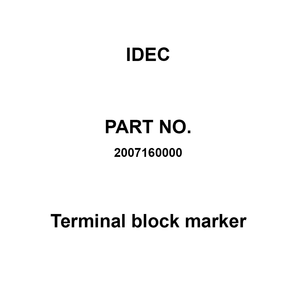IDEC Terminal Block Marker 8 mm Length White, 2007160000 (Pack of 600 Pcs)