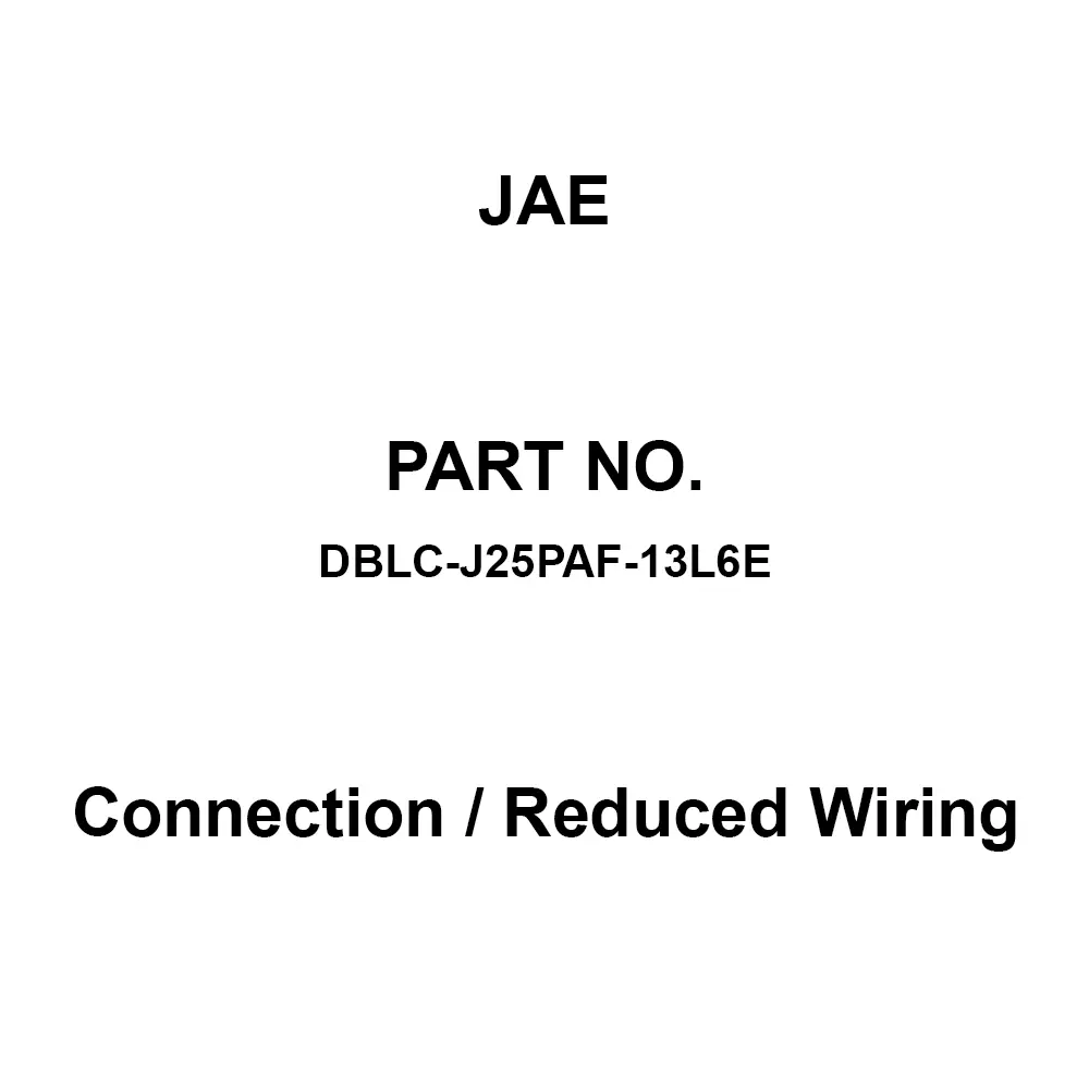 JAE Connection / Reduced Wiring (Control Devices) 25 Pole, DBLC-J25PAF-13L6E (10 Pcs Set)