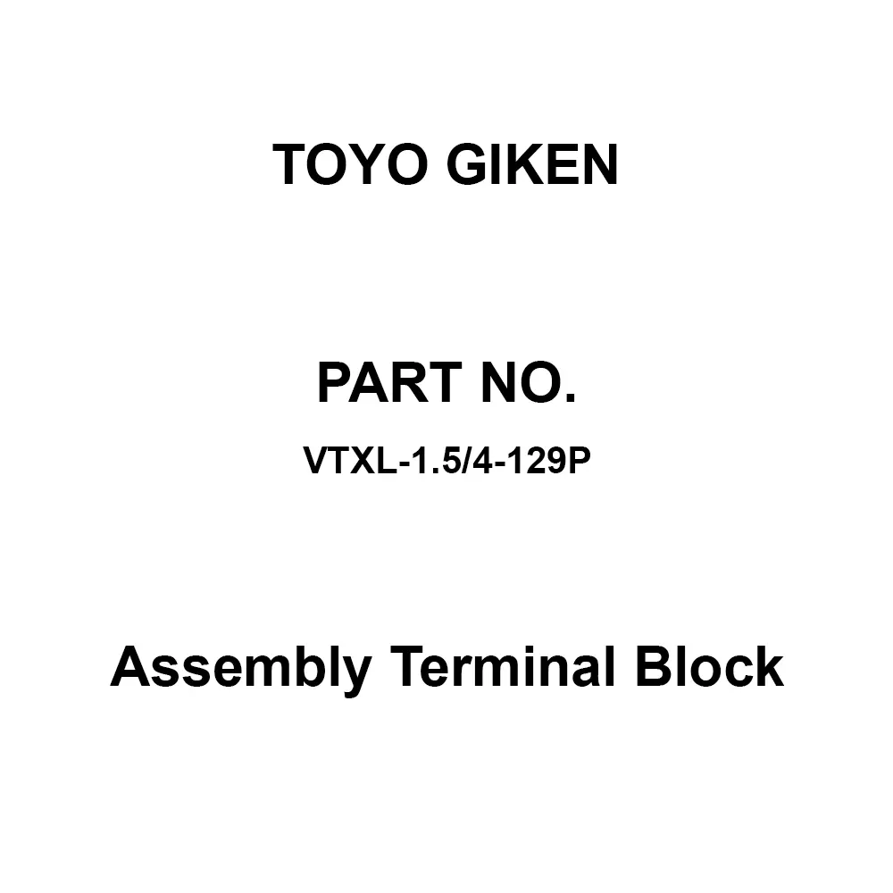Toyo Giken Assembly Terminal Block Spring Lock 3.5 mm Spacing 1 Stage 129 Pole 10 to 11 mm Wire Stripping Length, VTXL-1.5/4-129P