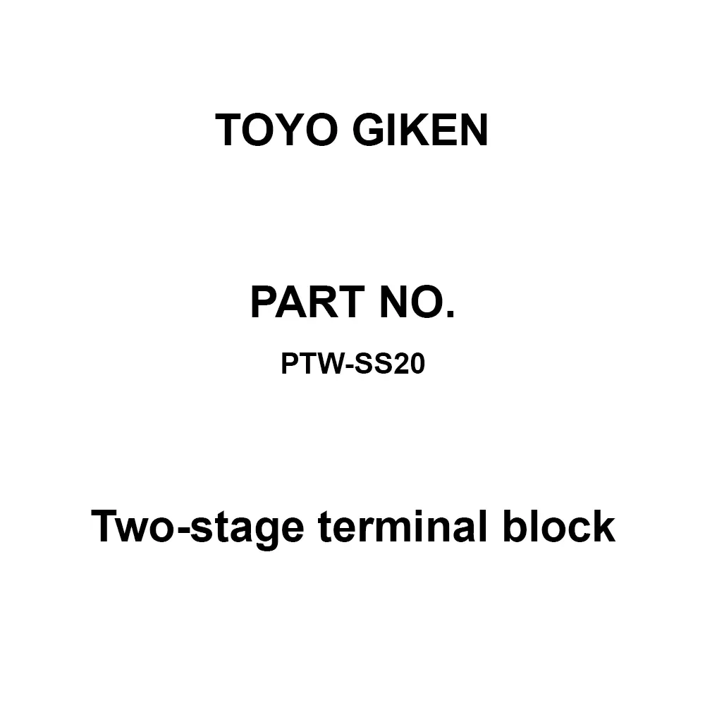 Toyo Giken Two-Stage Terminal Block (PTW-SS Series) 600 V AC/DC 1.4 Nm M3.5x9.8L ± Support Screw for 1.25/2 Cable, PTW-SS20