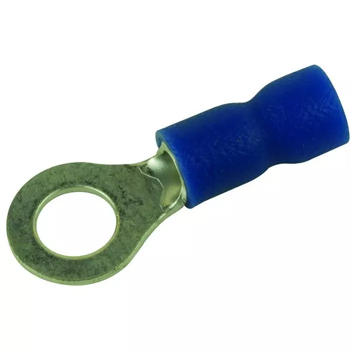 MULTICOMP PRO Ring Crimp Terminals TERMINAL, RING TONGUE, #10, CRIMP, BLUE, MC29567 (Pack of 100)