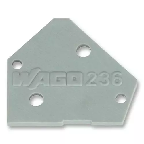 Wago TERMINAL BLOCK END PLATE, GREY, 236-100 (Pack of 100 Pcs)