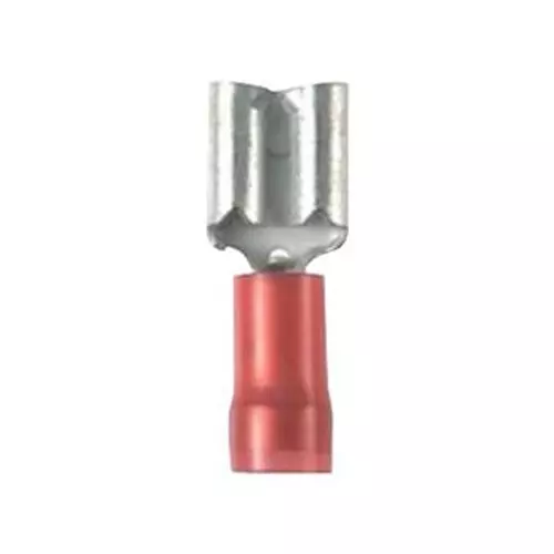 PANDUIT Quick Disconnect Crimp Terminals FEMALE DISCONNECT, 4.8MM, 18AWG, RED, DNF18-187-C