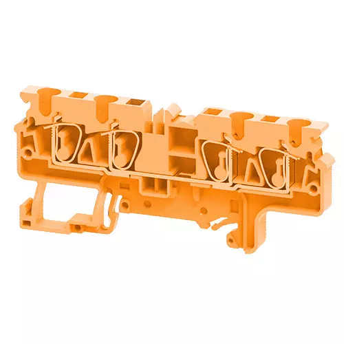 Connectwell Feed Through Spring Clamp Terminal Block 4 mm² 1000 V 32 A Orange, CX4/4O