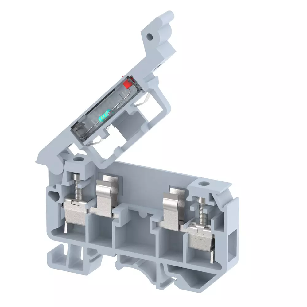 Elmex Fuse Terminal With LED Indicator, 800 V, 12 A Rating and 4 mm² Wire Size, KUFH4D1