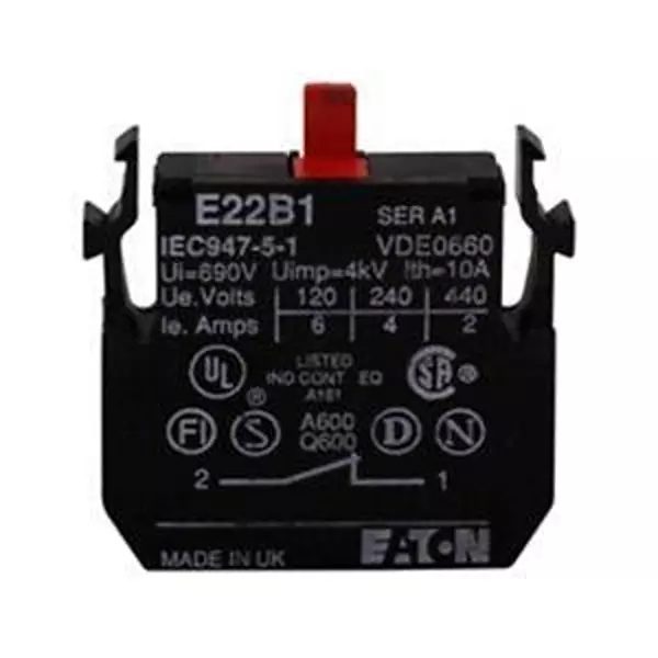 EATON Contact Block Panel Mount Quick Connect, E22B1