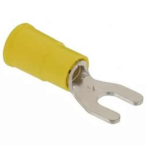 ABB - THOMAS & BETTS Terminal, Spade/Fork, #8, Crimp, Yellow, 10RC-8F (Pack of 50)